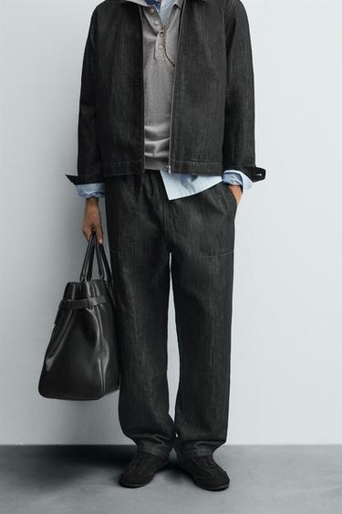 RELAXED FIT JOGGER JEANS - Black by Zara