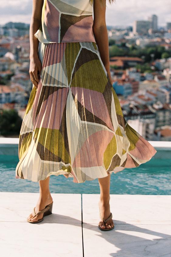 Gonna Plissettata Zara Gonna Lunga A Pieghe Zara Skirt Gonna