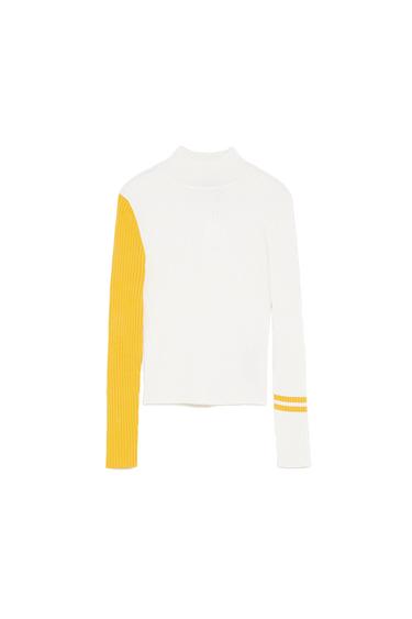 RIBBED COLOUR BLOCK SWEATER