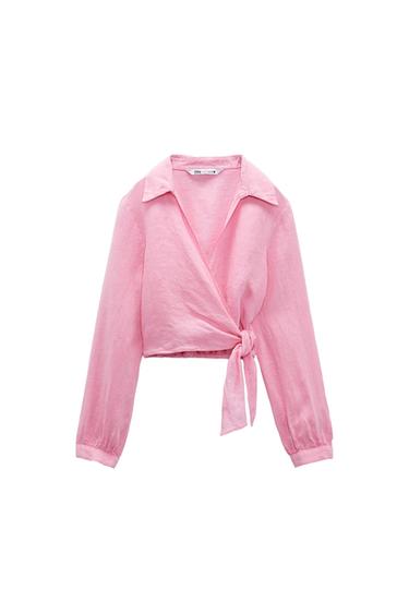 LINEN SHIRT WITH BOW
