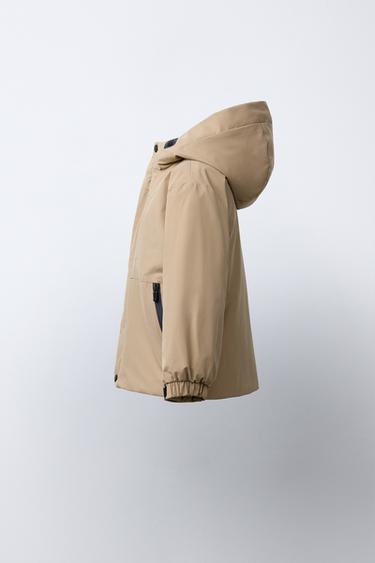 CONTRAST ZIP WATER-REPELLENT PARKA - Light beige by Zara - Image 2