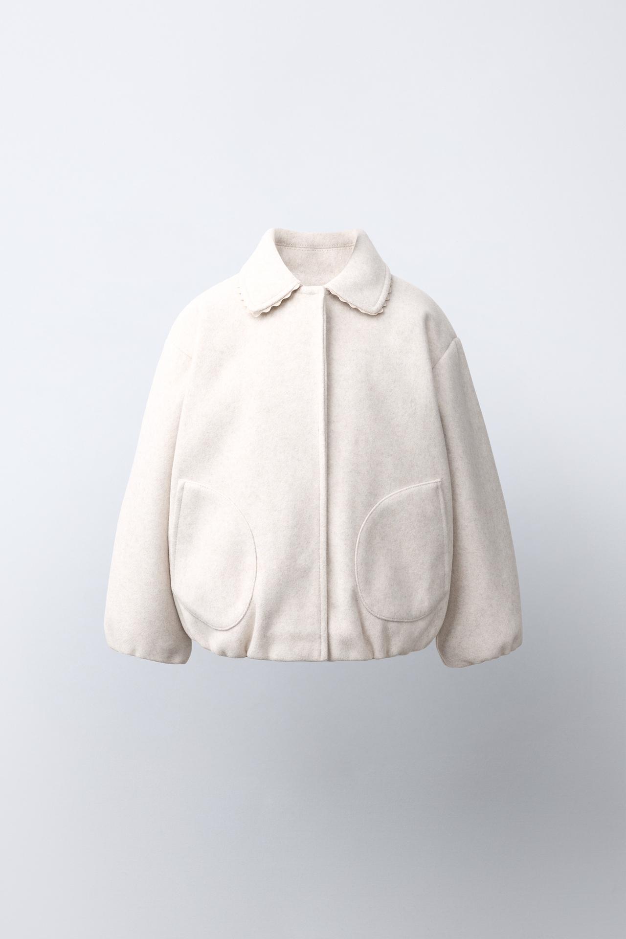 RICKRACK TRIM BOMBER JACKET — Ecru