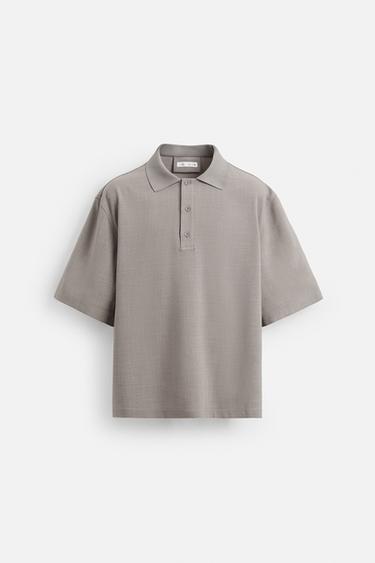 Zara FLOWY POLO SHIRT - Mink