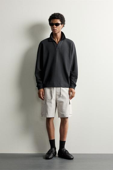 SUDADERA POLO RELAXED FIT - Antracita oscuro de Zara - Imagen 0
