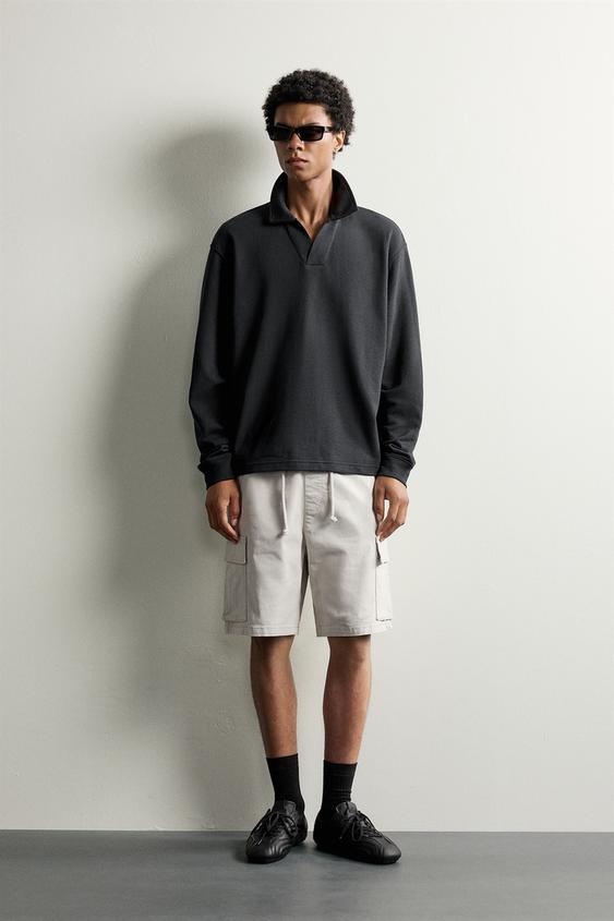 SUDADERA POLO RELAXED FIT - Antracita oscuro de Zara - Imagen 0