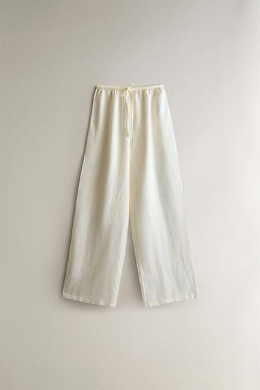 PANTALON LIN - Écru de Zara