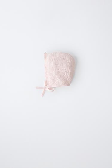 STRICKMÜTZE AUS BAUMWOLLE UND SEIDE - Pastellrosa von Zara - Bild 0