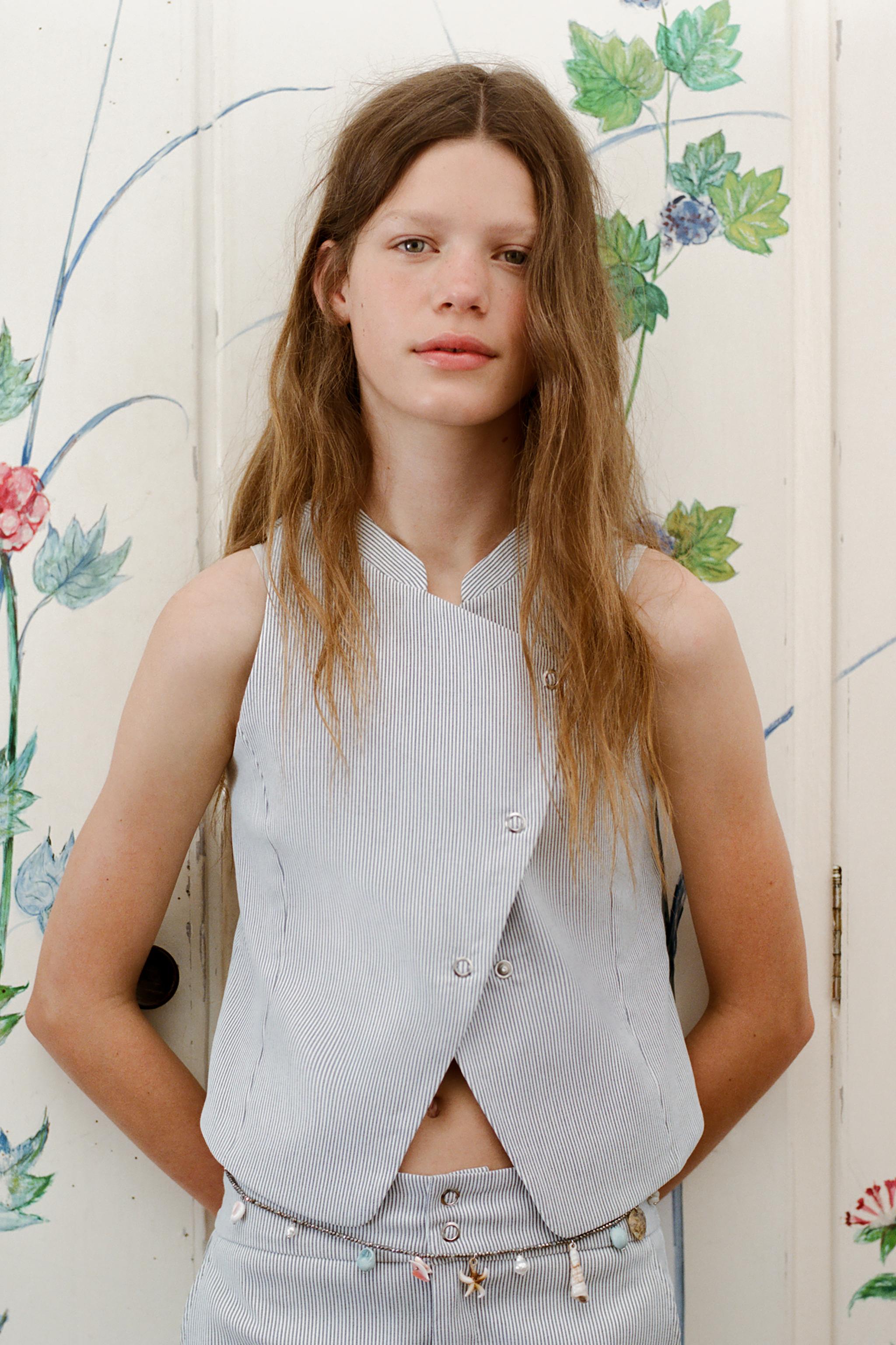 Детские жилеты Zara MANDARIN COLLAR WRAP VEST