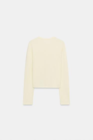 T-SHIRT 100% COTON BOUTONS - Jaune de Zara - Image 7