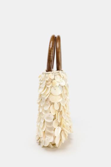PEARLESCENT APPLIQUÉ BAG - Pearl grey by Zara - Image 3