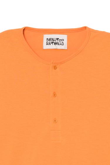 CROPPED HENLEY FIT T-SHIRT - Orange by Zara - Image 4