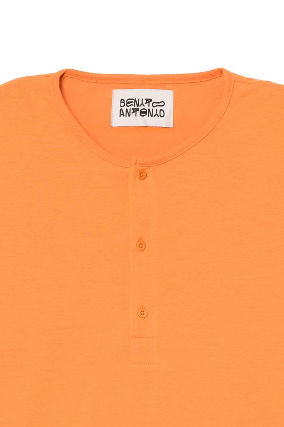 T-SHIRT COURT AJUSTÉ À COL TUNISIEN - Orange de Zara - Image 4