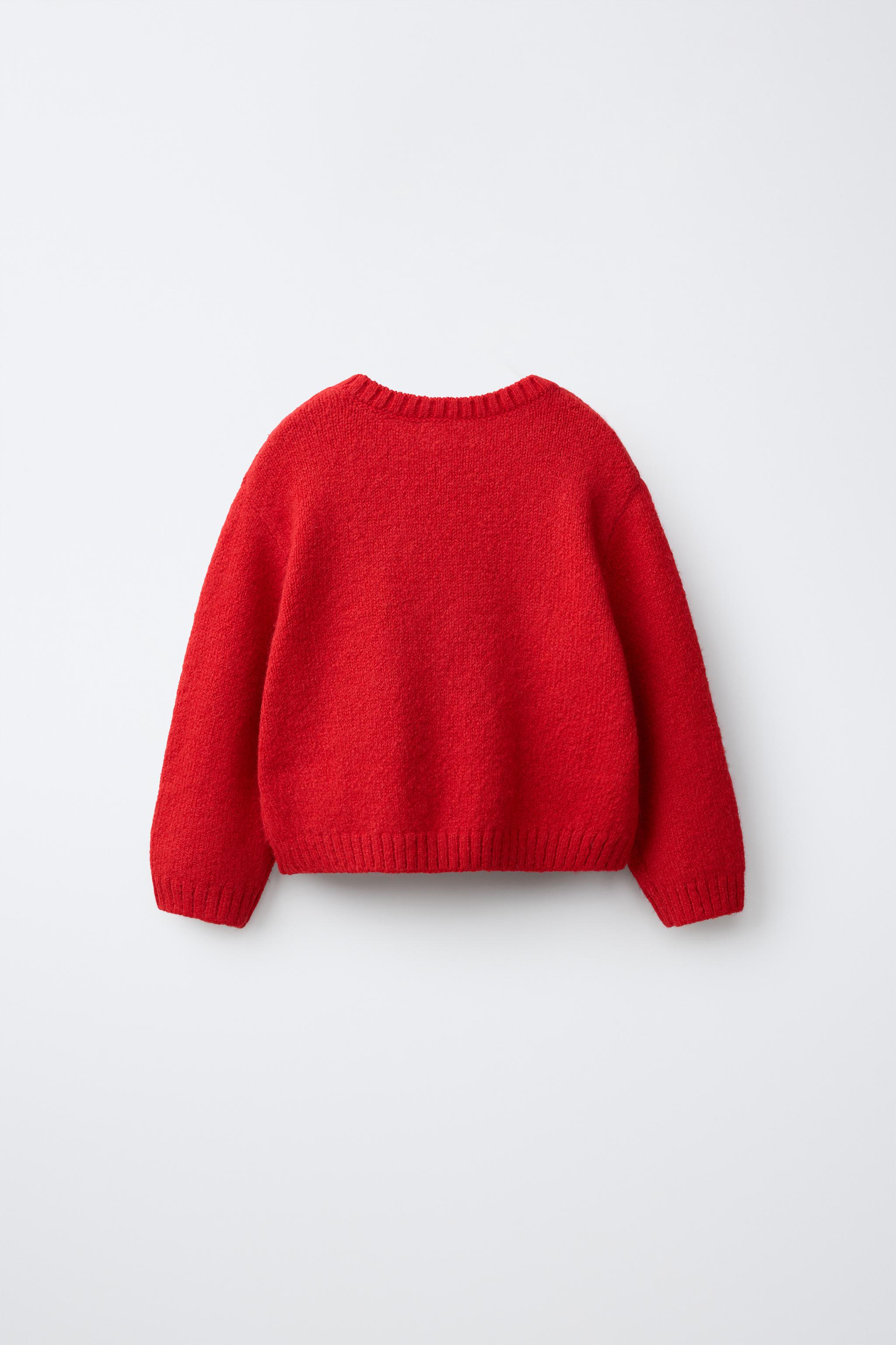 HEART PRINT KNIT SWEATER