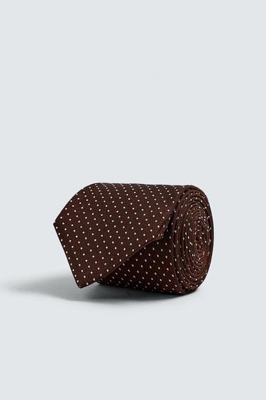 CORBATA DE PIQUETS 100% SEDA - Granat de Zara