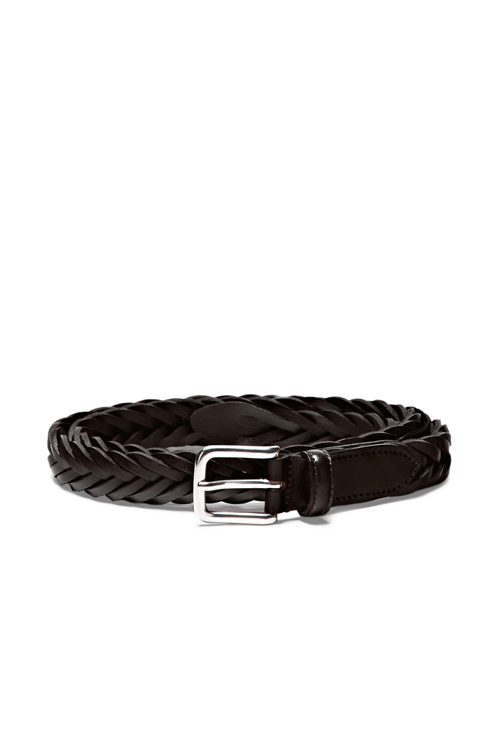 Braided leather belt - Brown | ZARA United States