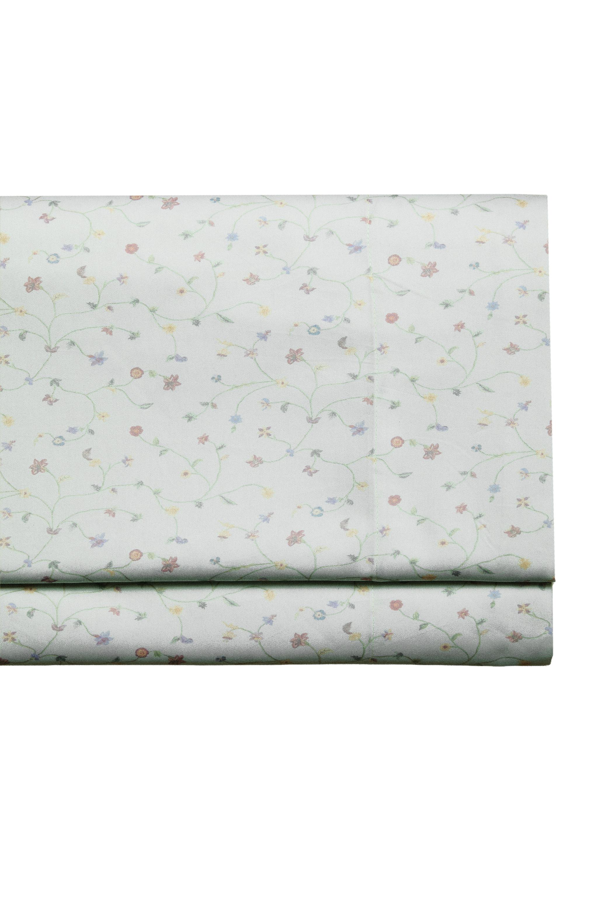 MINI FLORAL SATEEN FLAT SHEET - Blue / Green | ZARA United States
