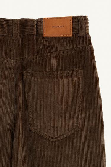 PANTALÓN RECTO PANA LIMITED EDITION  - Khaki oscuro de Zara