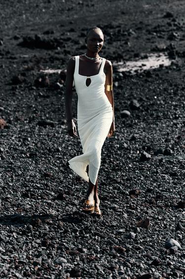 VESTIDO MIDI CROCHET - Cru de Zara - Imaxe 0