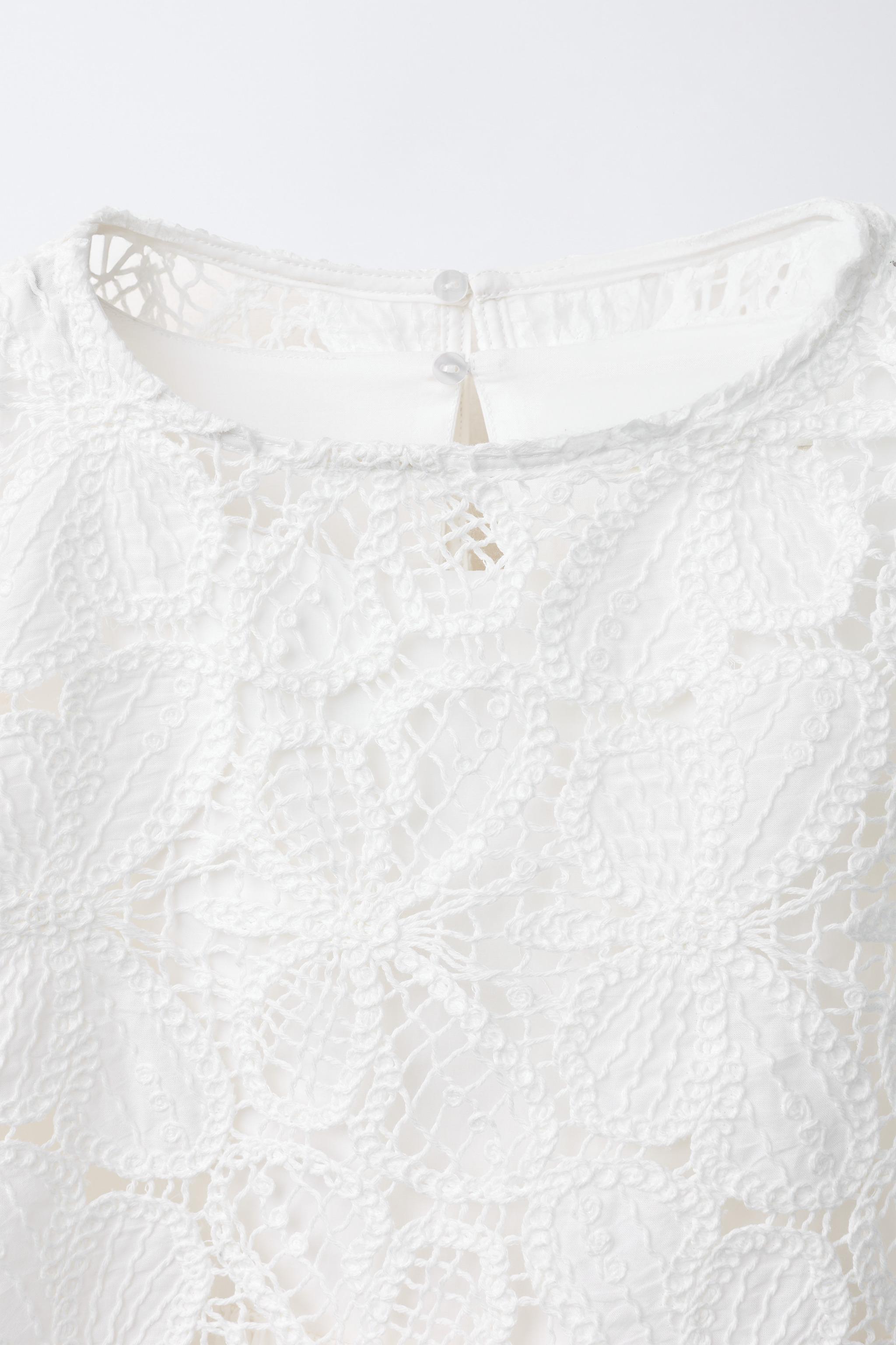 DOUBLE COMBINATION LACE DRESS - White | ZARA United States DOUBLE COMBINATION LACE DRESS - White | ZARA United States
