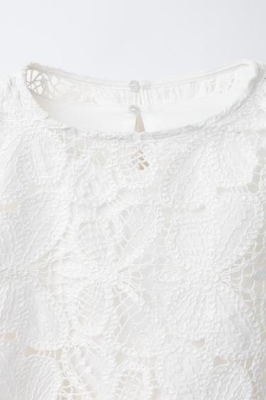 DOUBLE DRESS WITH LACE DETAIL - White by Zara - Image 2