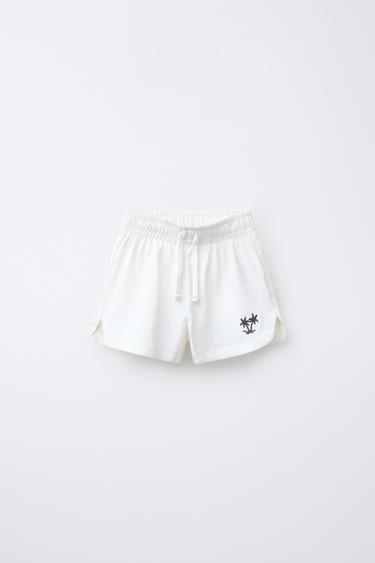 BERMUDA BORDADO PALMERAS - Crudo de Zara