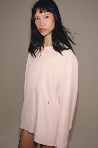 ZW COLLECTION PINK BOMBER JACKET - Pastel pink by Zara