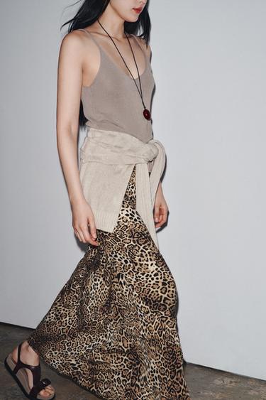 JUPE LONGUE ZW COLLECTION - Leopard de Zara