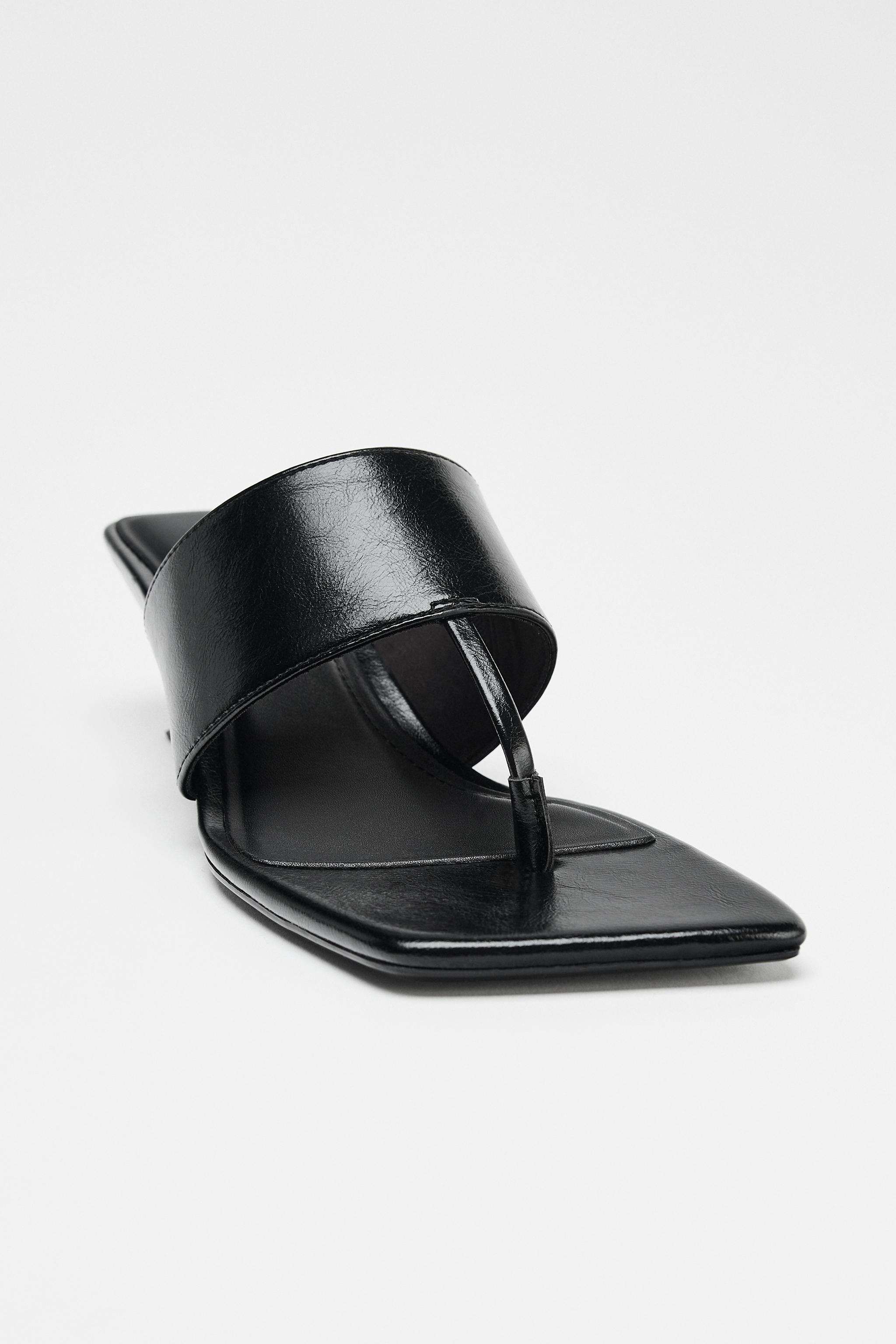 アシンメトリーウェッジヒール - ブラック | ZARA Japan / 日本