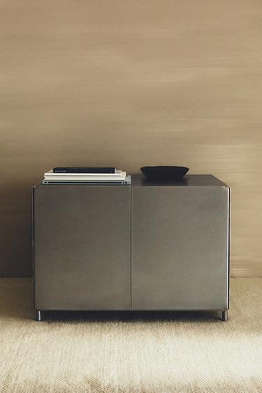 STEEL SIDE TABLE - Matte silver by Zara
