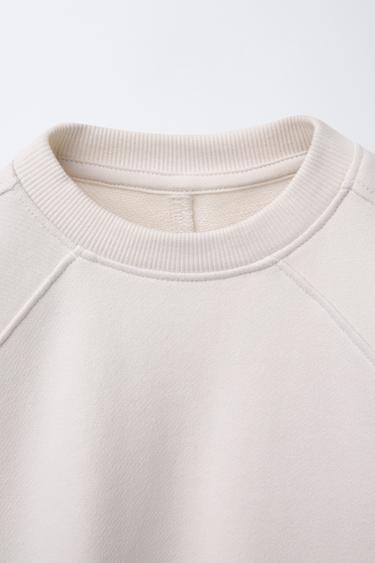 PLAIN SWEATSHIRT WITH SEAM DETAIL - Ecru by Zara - Image 2