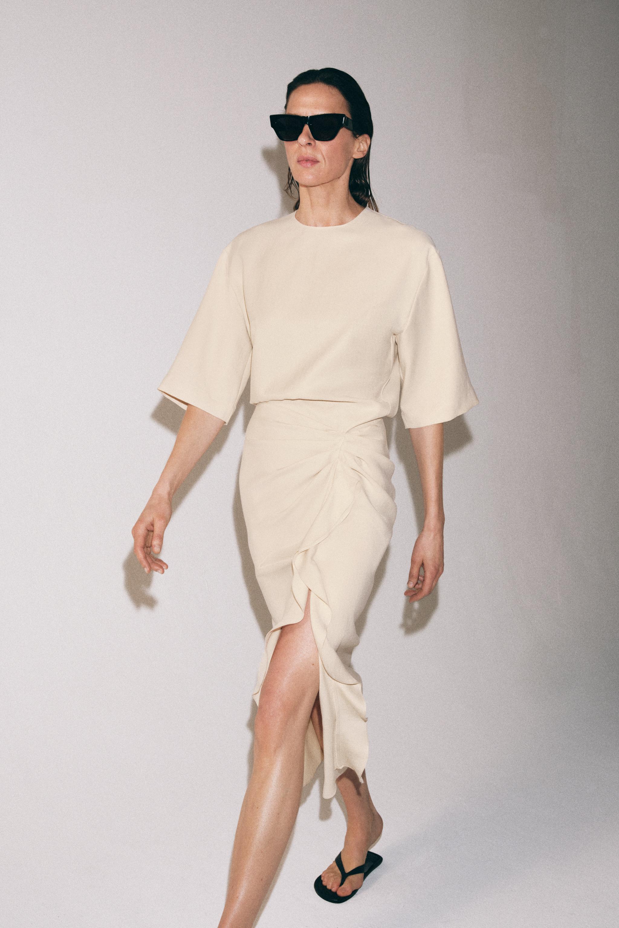 ZW COLLECTION DRAPED MIDI DRESS