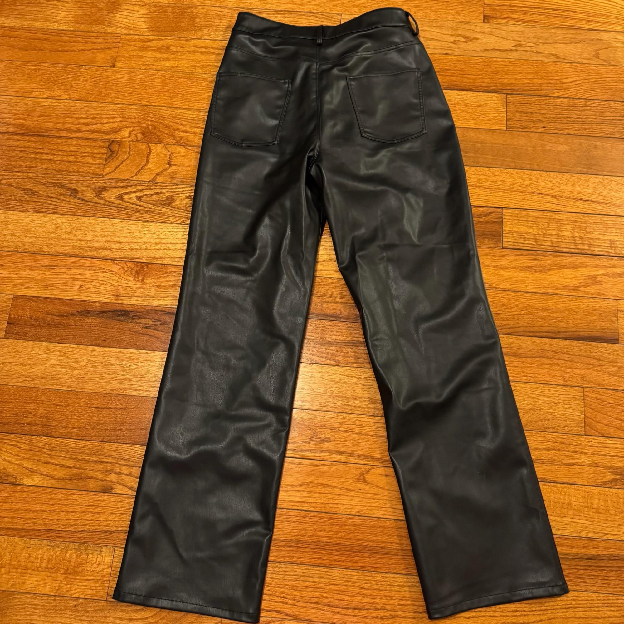 ZW FAUX LEATHER '90S WIDE LEG PANTS SECOND HAND | Zara Preowned