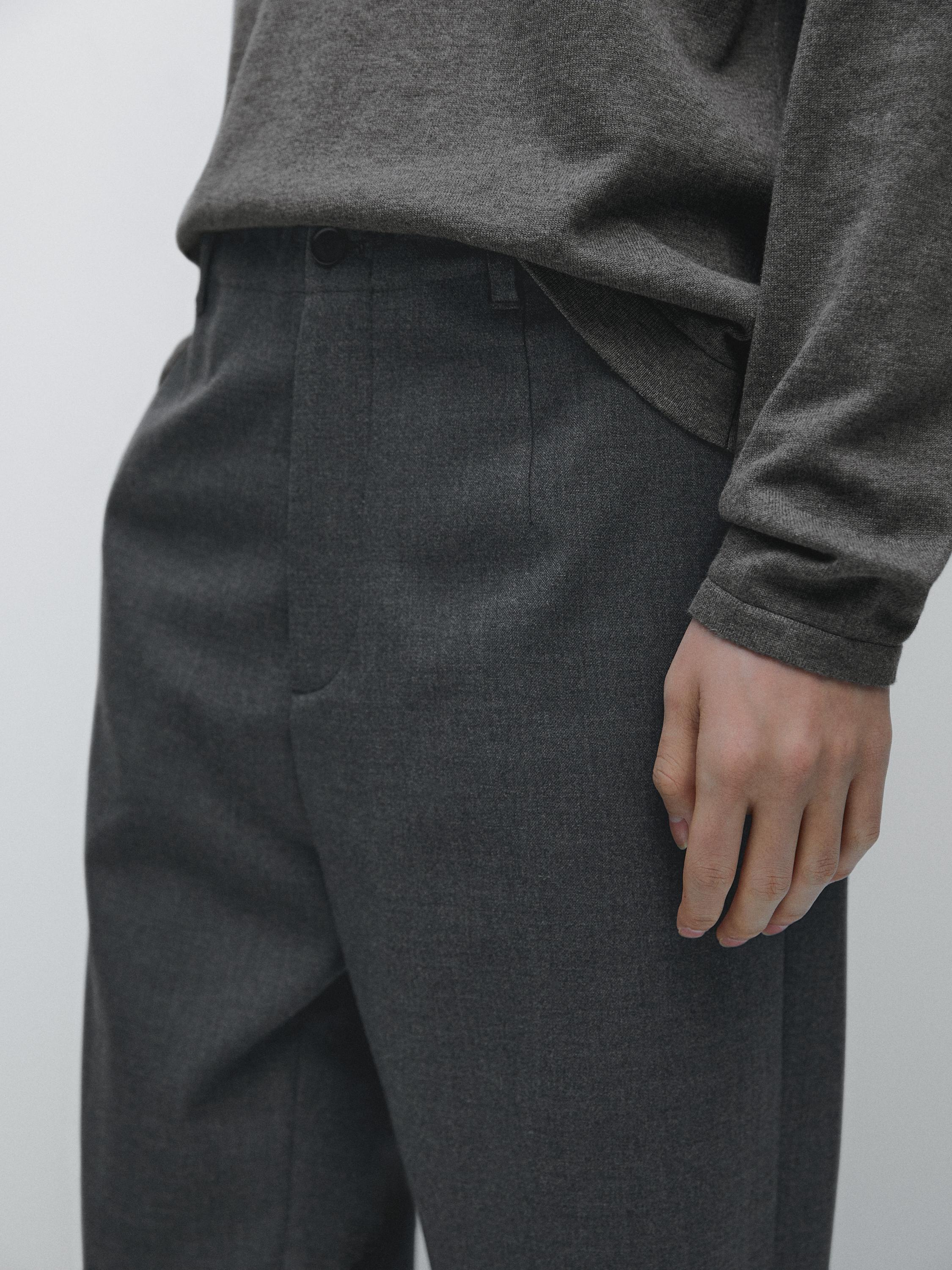 Pantalon texturé laine froide