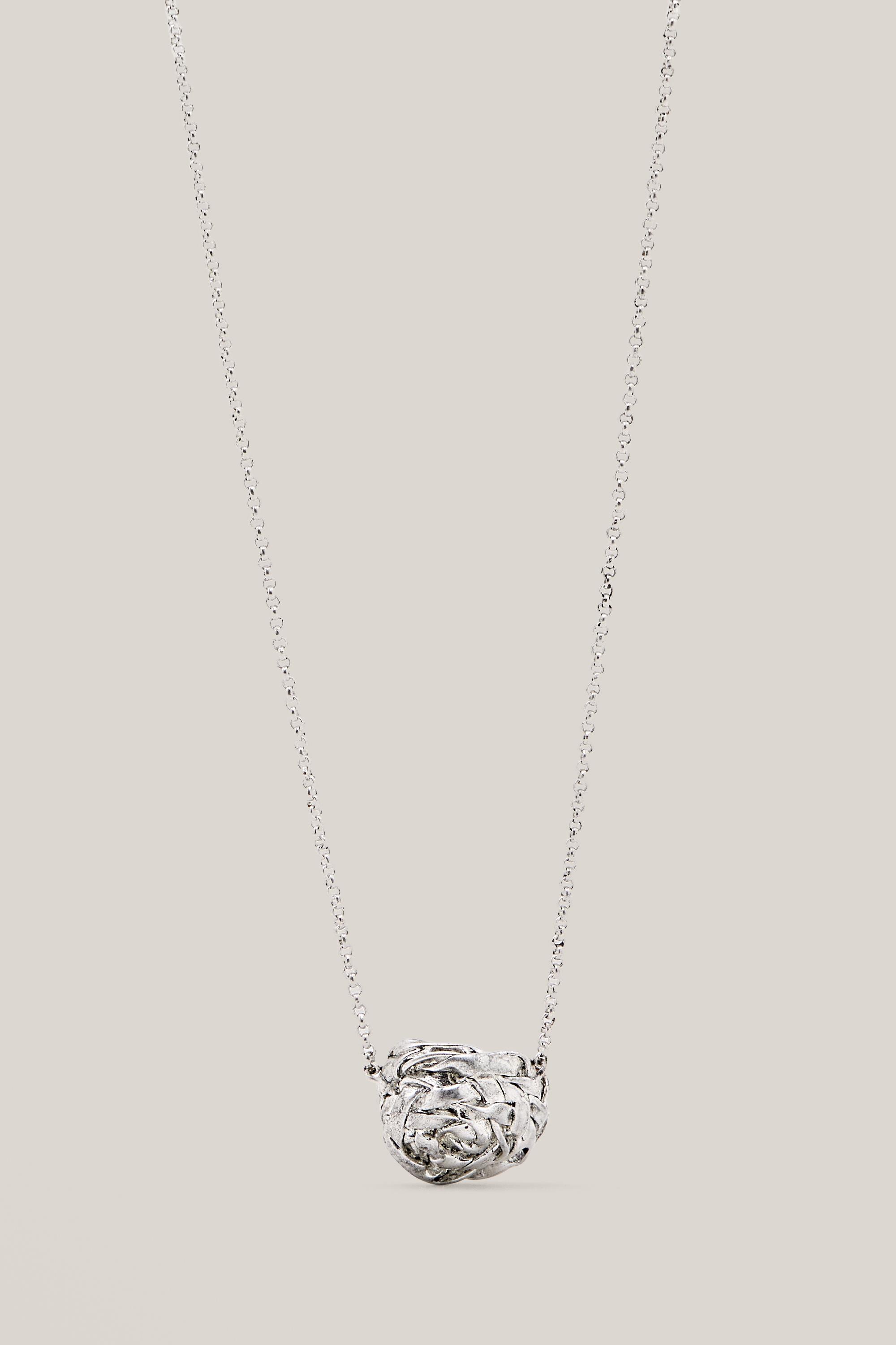 Necklace with textured round basket piece - LIMITED EDITION