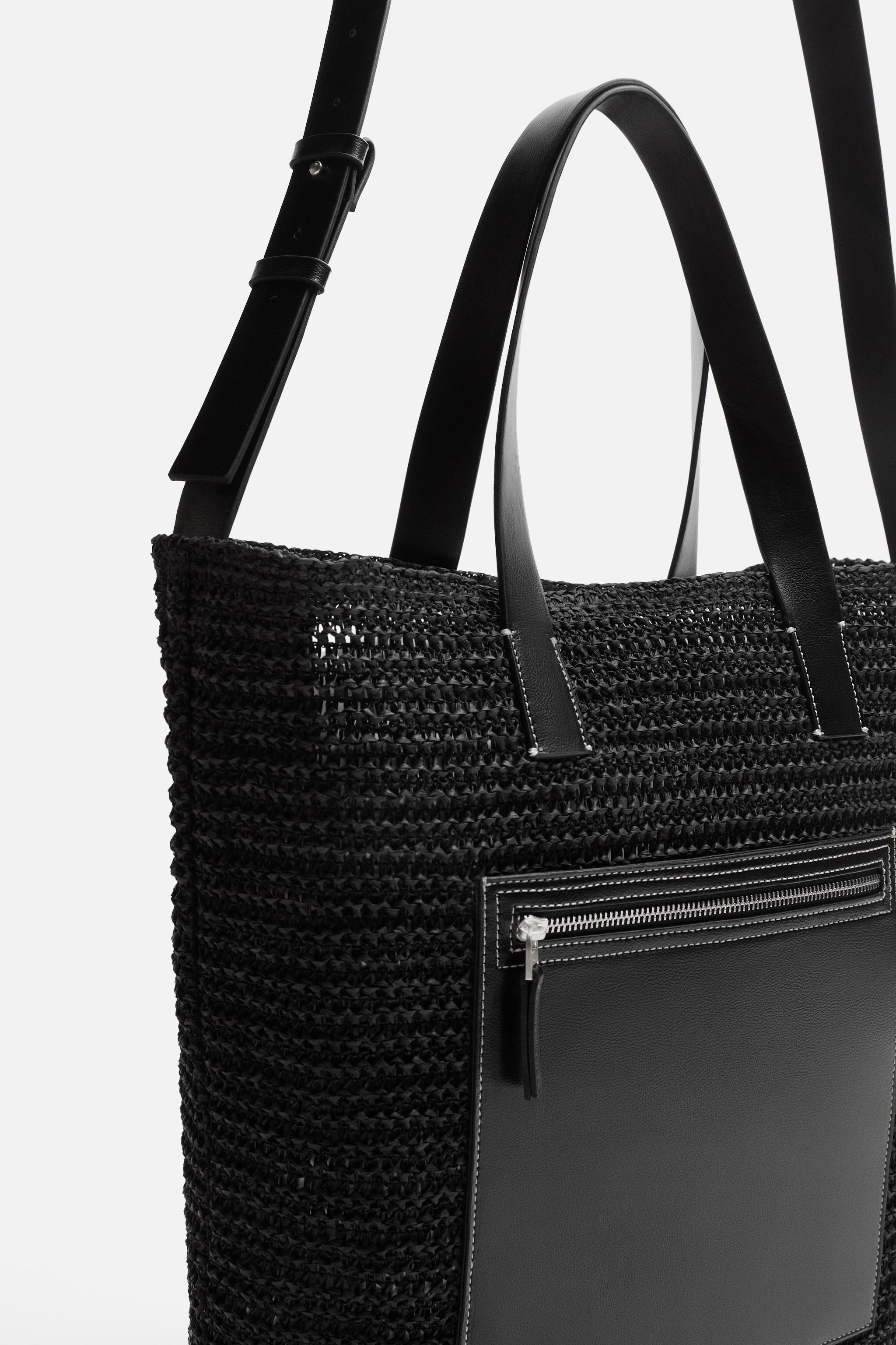 【新品未使用タグ付き】ZARA ウーブントートバッグ 一目惚れして、即購入…！ZARA新作の「大容量トートバッグ