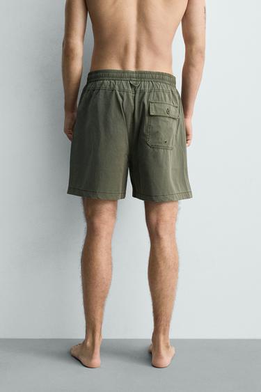 MAILLOT DE BAIN LONG EFFET DÉLAVÉ - Kaki de Zara - Image 3