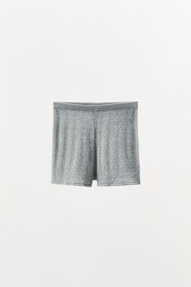 POINTELLE FLORAL SHORTS - Grey by Zara - Image 2