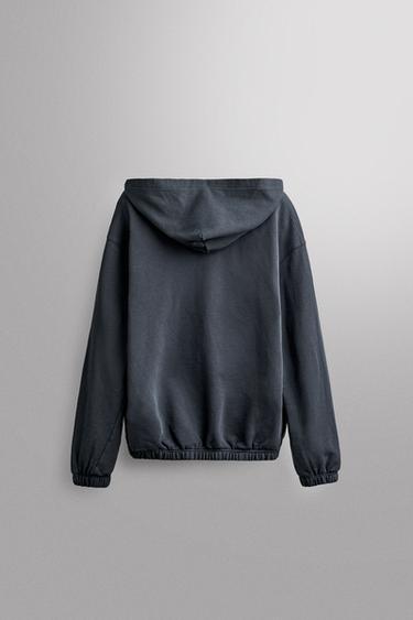 SUDADERA ALGODÓN CAPUCHA - Marino de Zara
