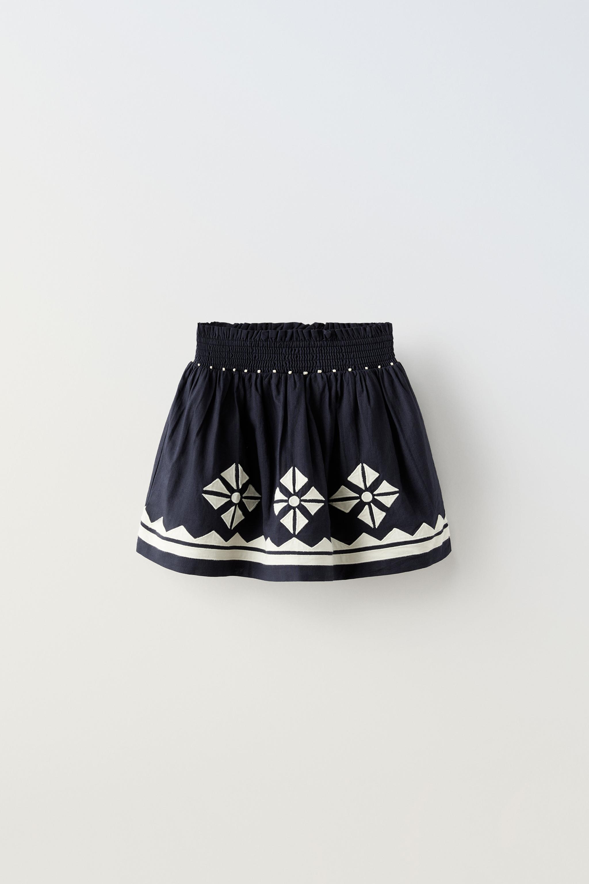 Embroidered mini skirt zara best sale