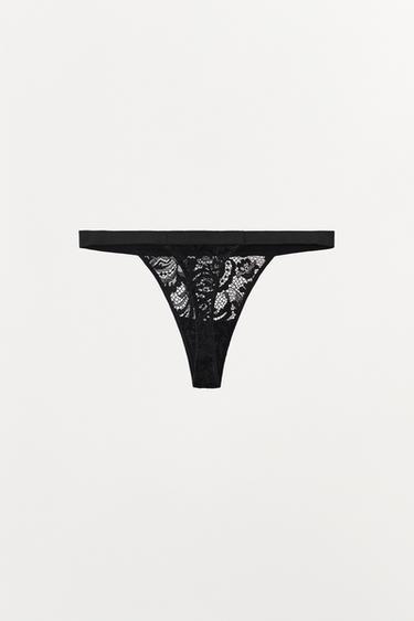 TANGA DENTELLE - Noir de Zara - Image 3