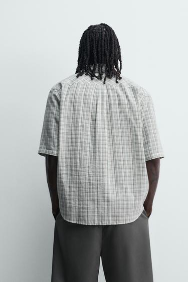 RELAXED FIT CHECK SHIRT - washed green by Zara - Image 2