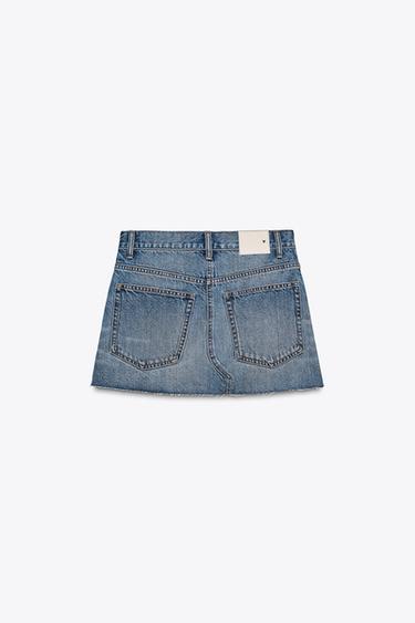 MINI JUPE EN JEAN TRF TAILLE BASSE - Bleu de Zara - Image 5