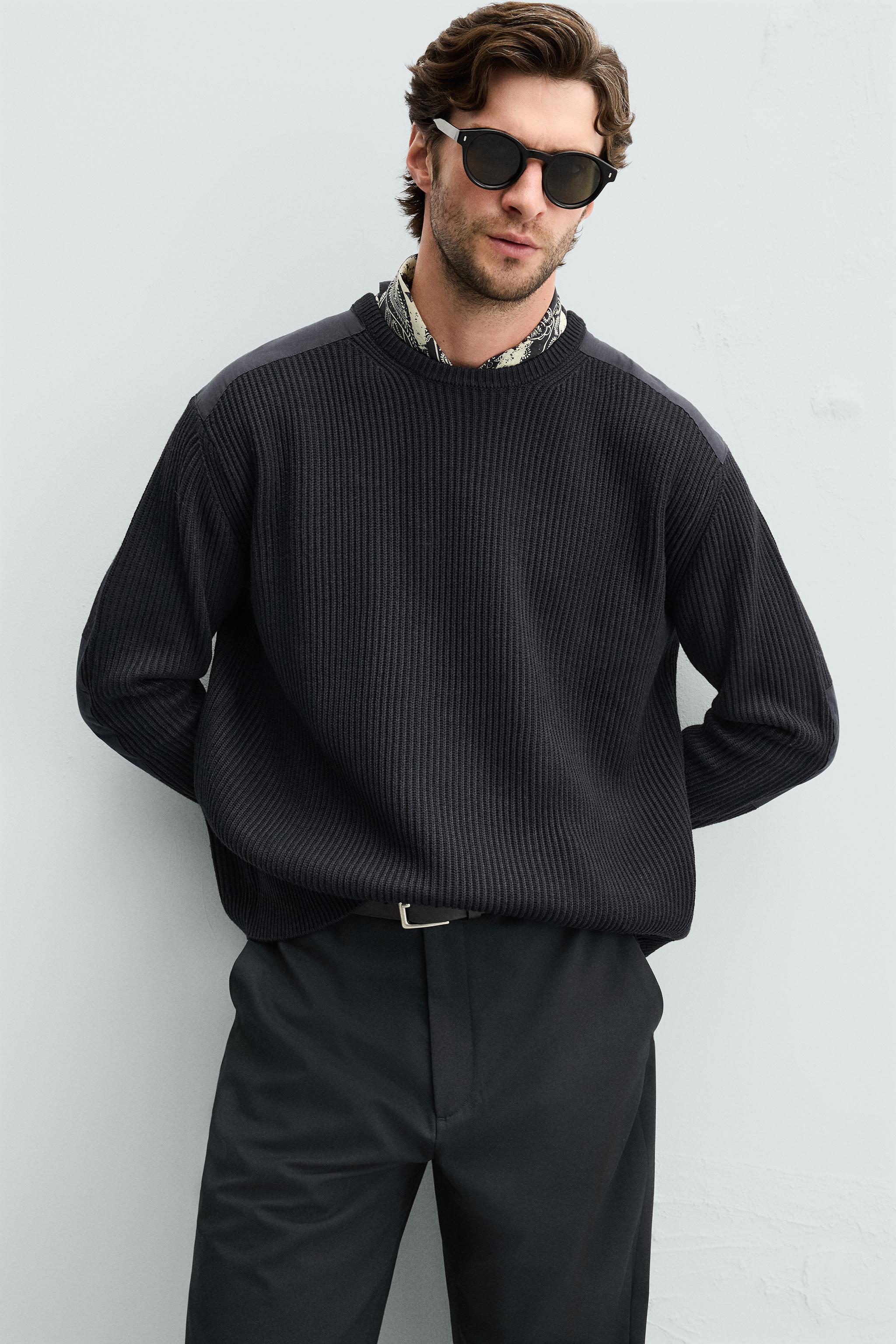★ZARA★ SWEATER WITH MATCHING PATCHES MATCHING PATCH SWEATER - Navy blue | ZARA United States