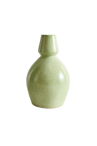 ENAMELLED TERRACOTTA VASE - Turquoise by Zara