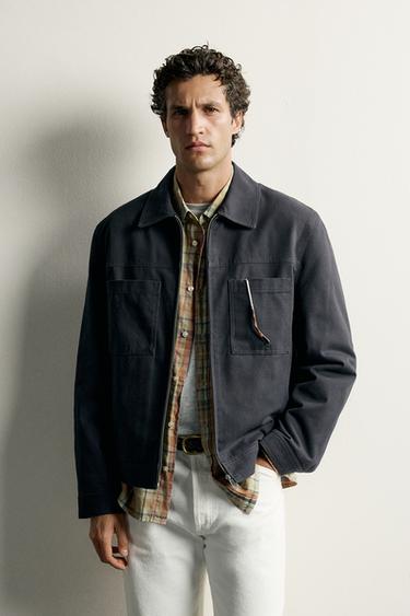 ZIP-UP PADDED OVERSHIRT — Anthracite grey 1