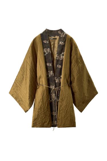 Zara PRINTED REVERSIBLE KIMONO - Bronze - Image 0