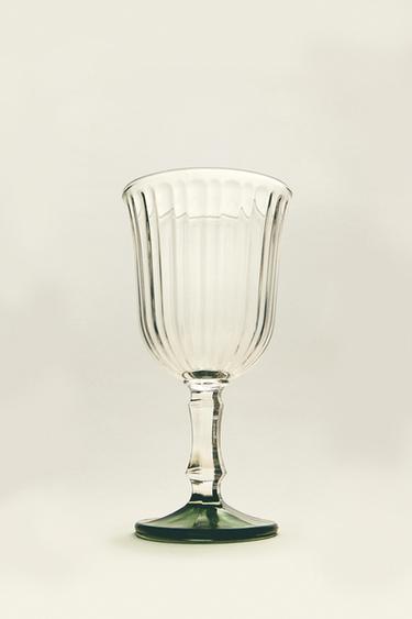 VERRE À VIN RECYCLABLE RELIEF - Vert de Zara - Image 2