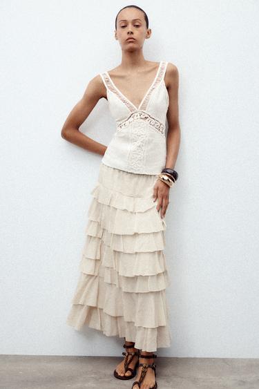 ZW COLLECTION LACE TOP - White by Zara - Image 0