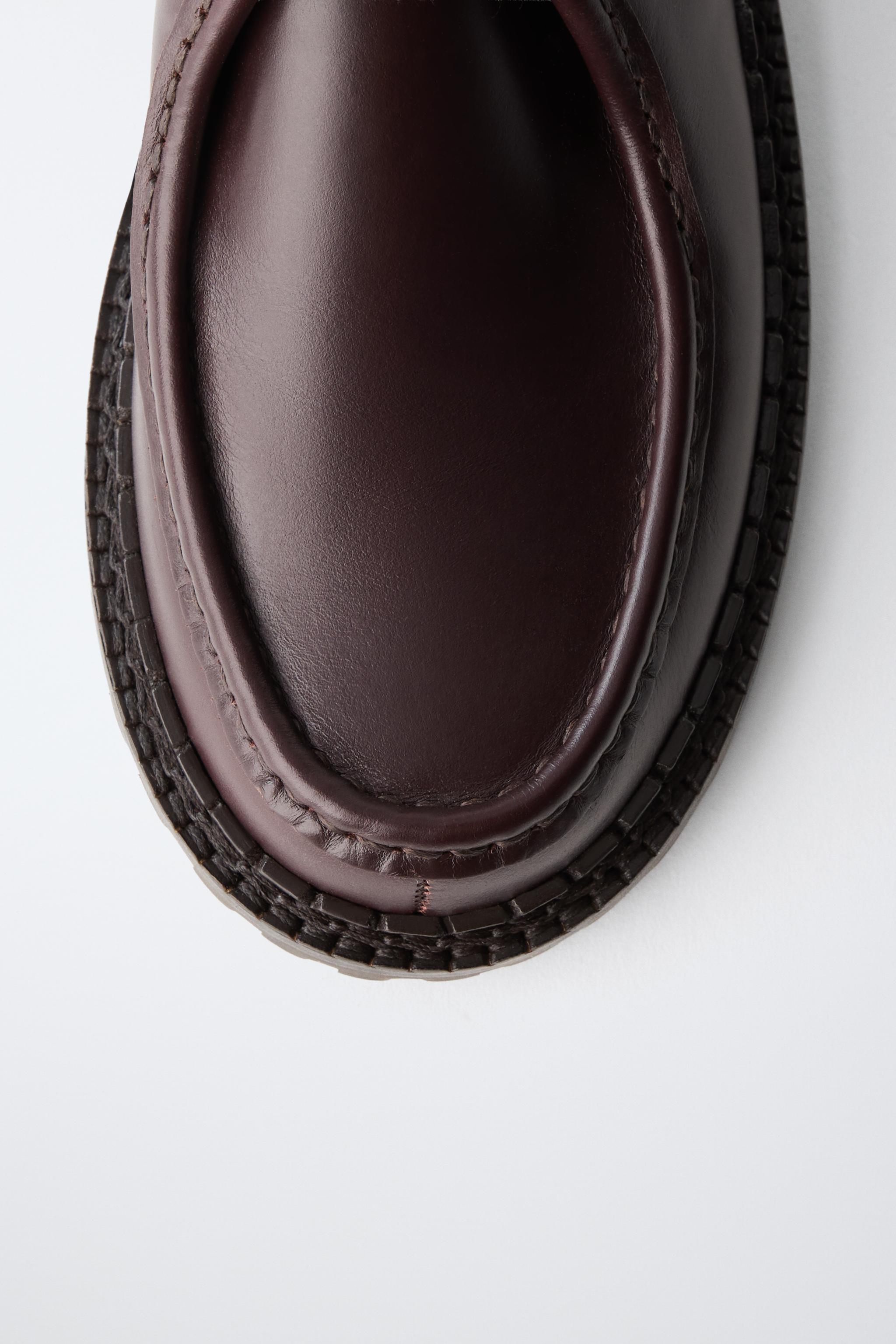 Обувь Zara LEATHER WALLABEE SHOES — фото 6