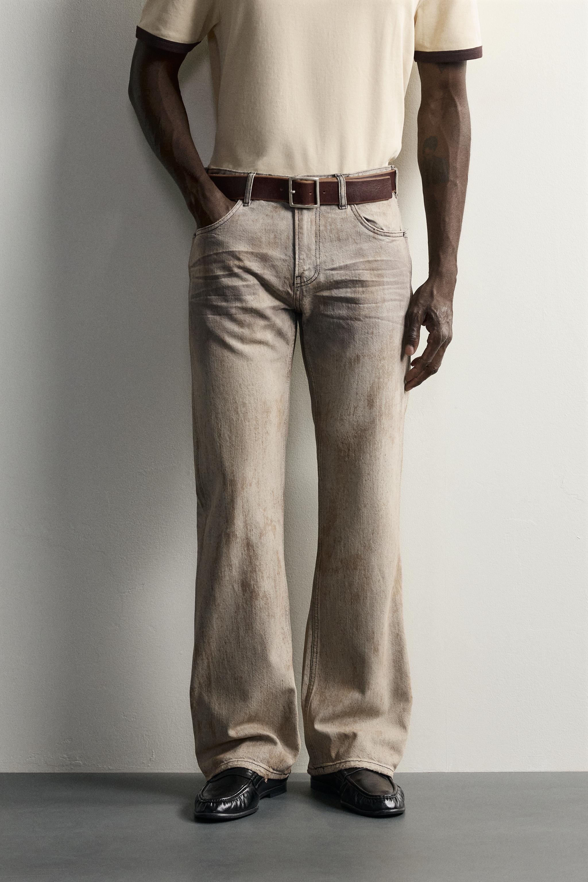 Мужские джинсы Zara LOW-RISE VINTAGE-EFFECT BOOTCUT JEANS — фото 2